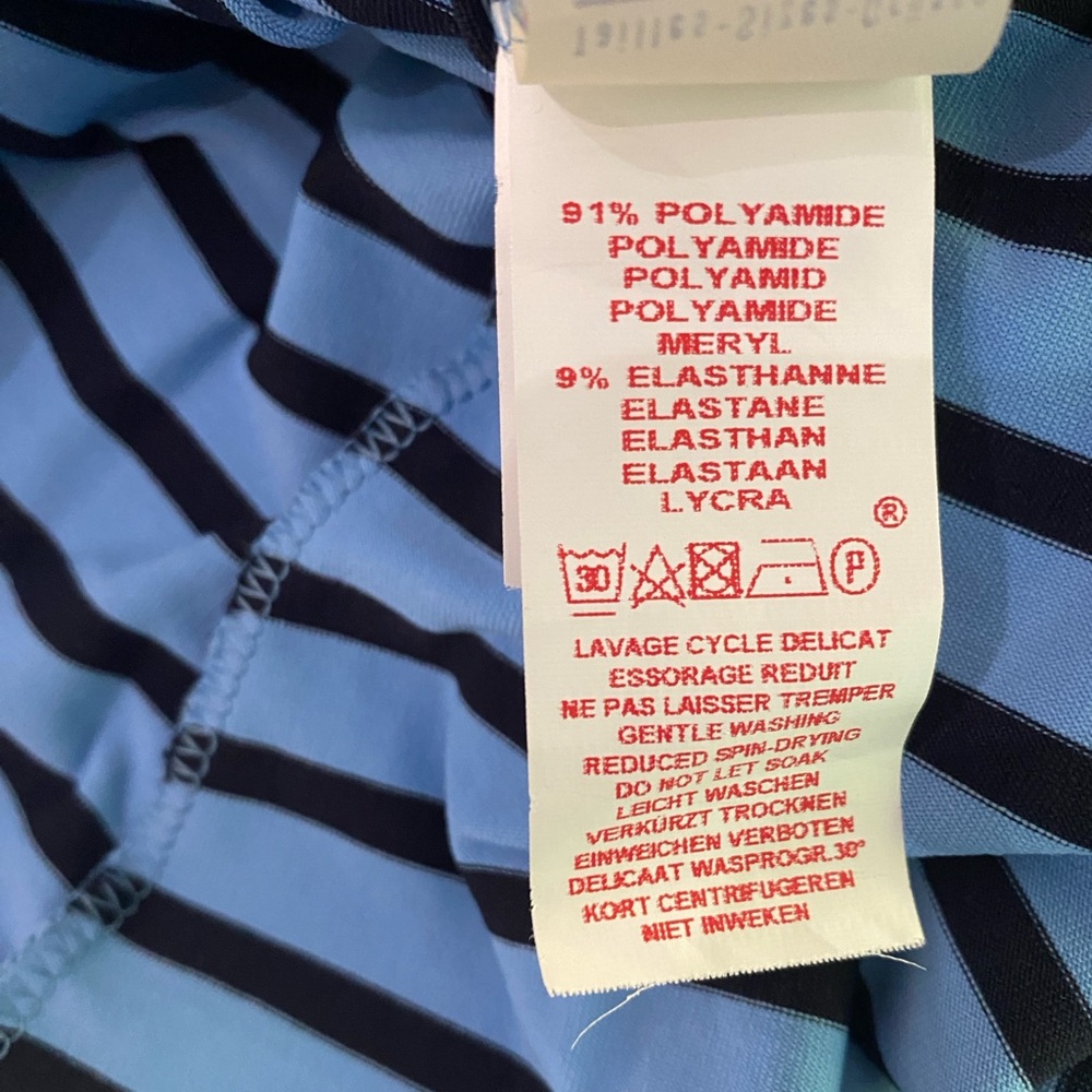 SAINT JAMES Oural Blue Stripe Anti-UV Stretch Turtleneck Shirt SZ 4 - Picture 5 of 8